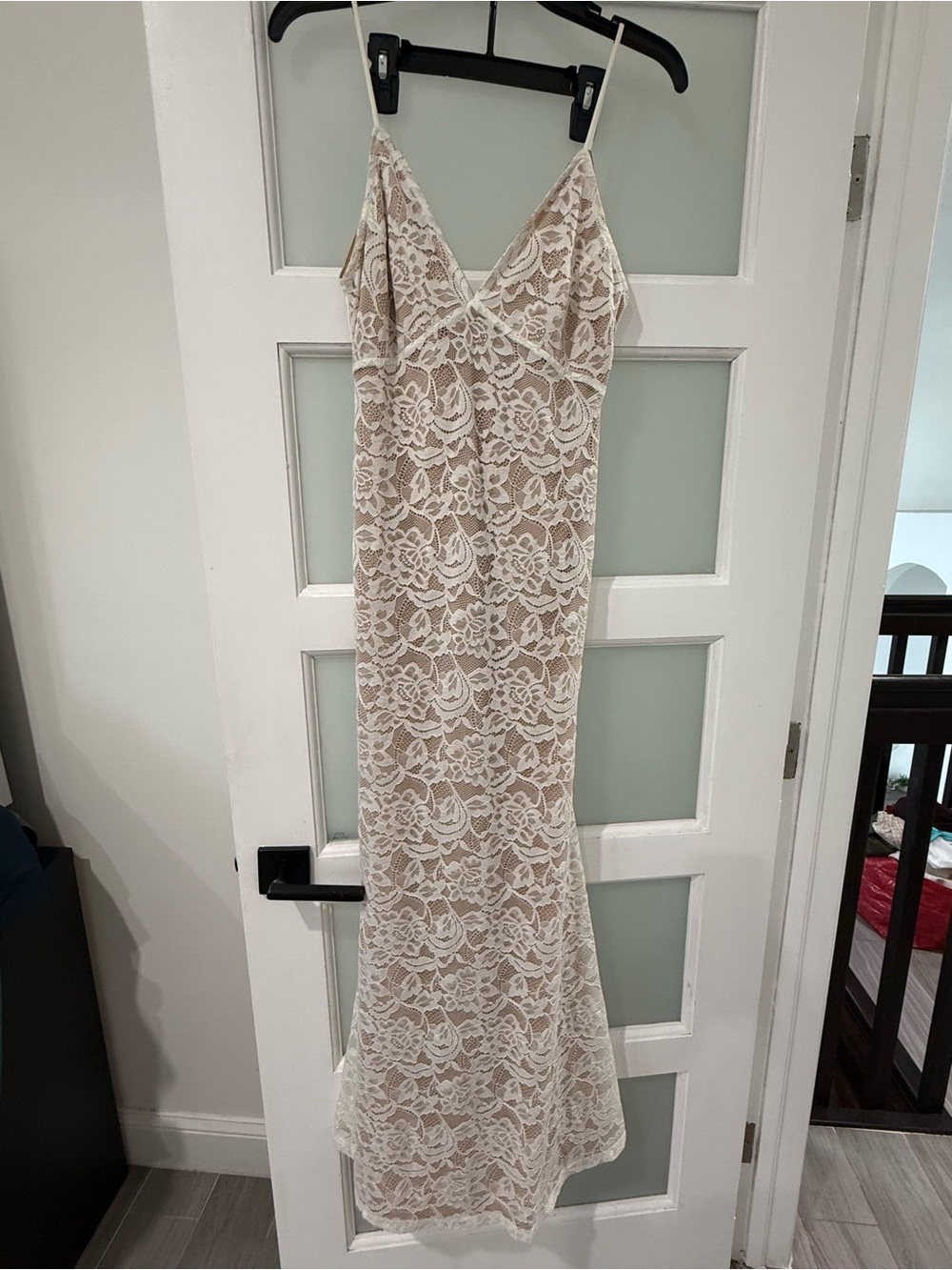 Forever 21 Cream Lace Maxi Slip Dress